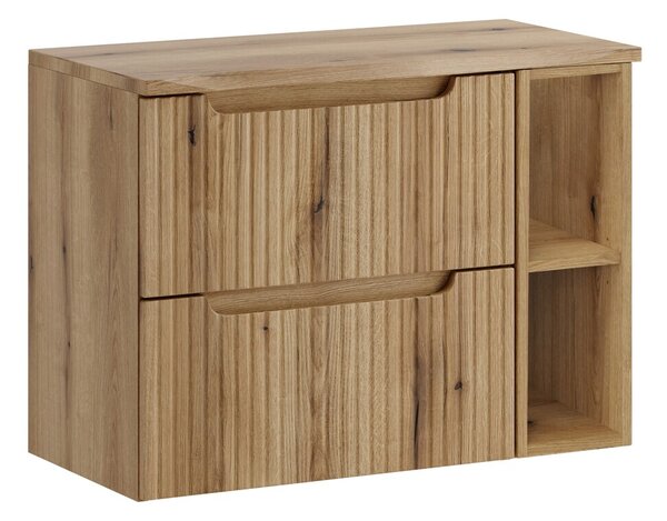 Comad Závěsná skříňka pod umyvadlo Nova Oak Nature s deskou 80 cm dub coast evoke