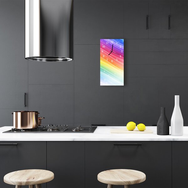 Nástěnné hodiny vertikální  Příroda, barevná duha 30x60 cm