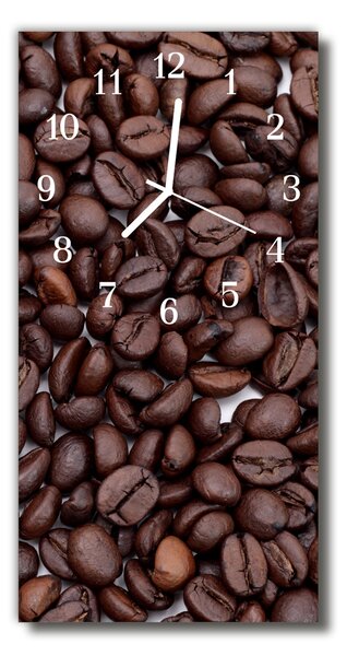 Nástenné hodiny vertikálne Kuchynská zrná hnedé kávy 30x60 cm