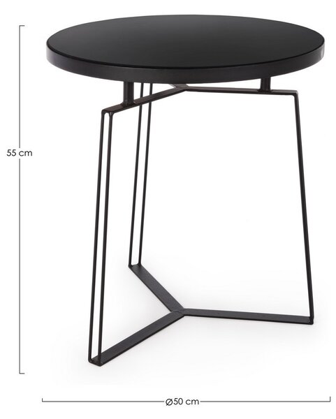 ZAIRA čierny konferenčný stolík D40cm