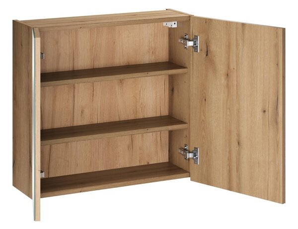 Comad Závěsná koupelnová skříňka se zrcadlem UNI 60 cm dub coast evoke