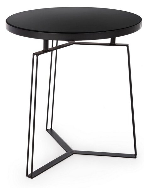 ZAIRA čierny konferenčný stolík D40cm