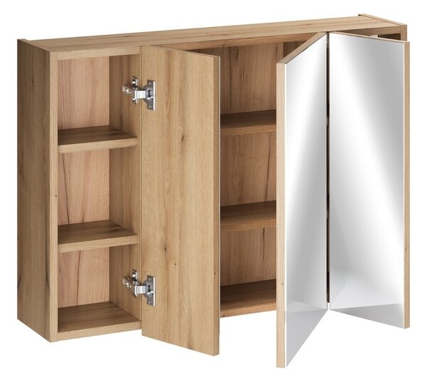 Comad Závěsná koupelnová skříňka se zrcadlem UNI 80 cm dub coast evoke