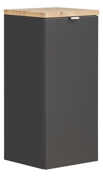 Comad Kúpeľňová skrinka s košom na bielizeň Capri 811 1D čierny mat/dub kraft zlatý