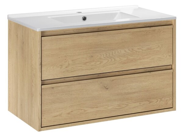 Comad Závěsná skříňka Viola Lava se zápustným umyvadlem 80 cm dub cremona