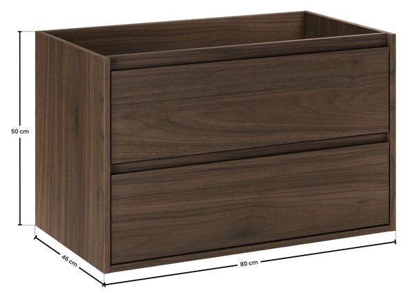 Comad Závěsná skříňka pod umyvadlo Villa 80 cm ořech