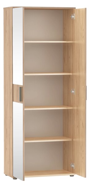 KONDELA Skriňa so zrkadlom, dvojdverová, dub artisan, SERVO TYP 7