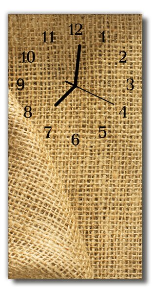 Sklenené hodiny vertikálne Béžová plátno 30x60 cm
