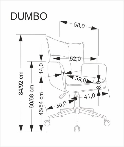 HALMAR Kancelářské křeslo Dumbo světle růžové