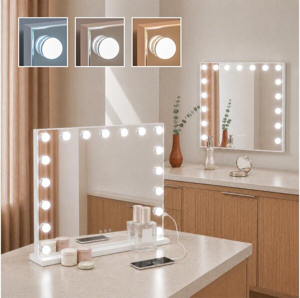 BRILAGI - LED stmievateľné make-upové zrkadlo HOLLYWOOD LED/15W/230V 60x50 cm biela