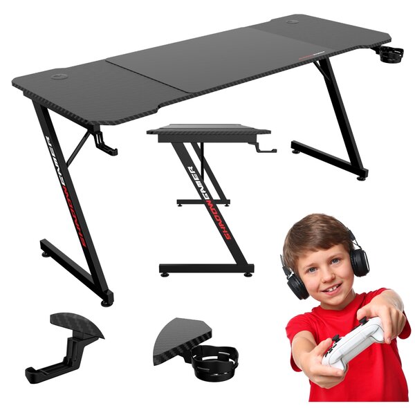 TZB Herný stôl SHADOW GAMER 1.1 160 cm čierny