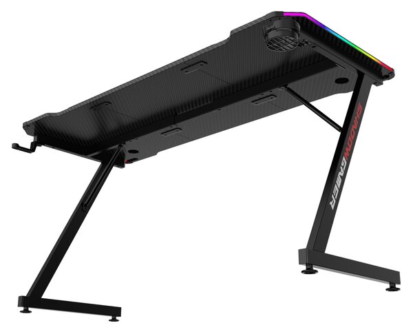 TZB Herný stôl SHADOW GAMER 2.0 140 cm LED RGB čierny