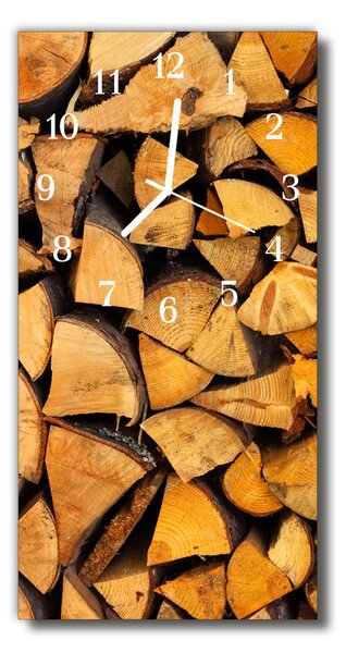 Sklenené hodiny vertikálne Béžové drevené drevo 30x60 cm