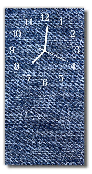 Sklenené hodiny vertikálne Modrá tkanina 30x60 cm