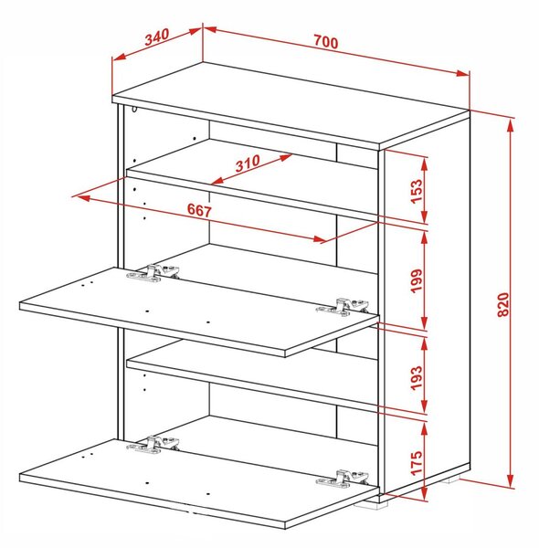 HALMAR Botník Lima ST3 70 cm dub sonoma