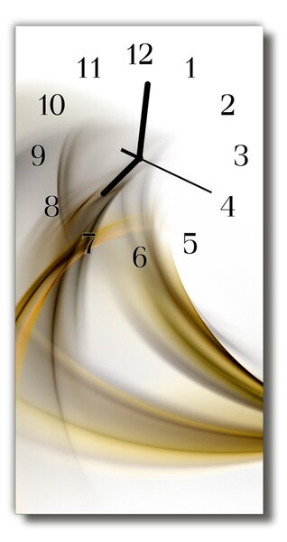 Sklenené hodiny vertikálne Umelecké abstrakcie línie béžová 30x60 cm