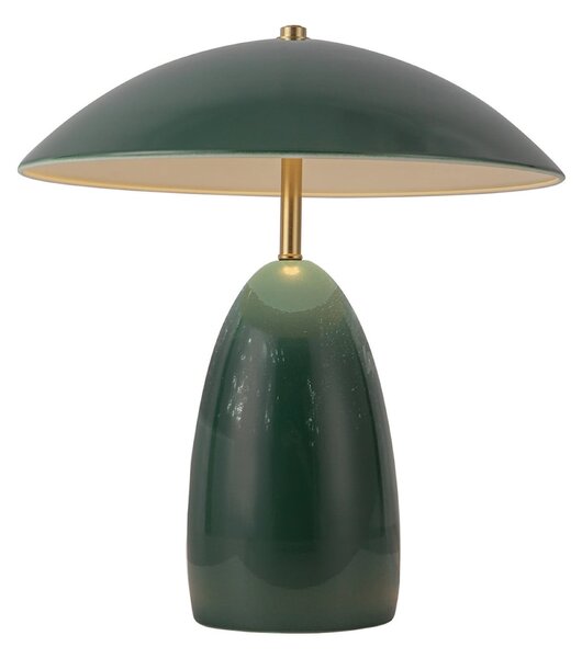 Stolové Lampa Elstead, Poppy, stmievateľné, Zelená, Obývacia izba, Hliník, Vintage