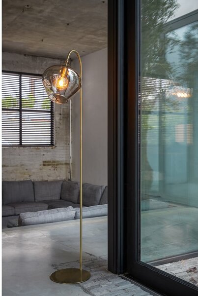 Stojacia lampa v zlatej farbe (výška 160 cm) Rakel - Light & Living