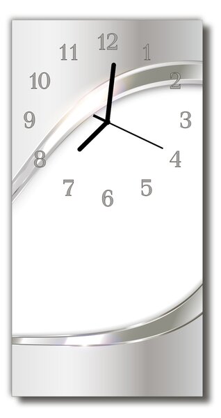 Sklenené hodiny vertikálne Umenie abstrakcia bielych čiar 30x60 cm