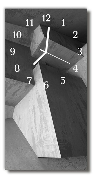 Sklenené hodiny vertikálne Šedý mramor 30x60 cm