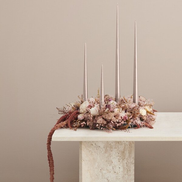 Sviečka Taper 32 cm – 94 Champagne Metallic – sada 2 ks