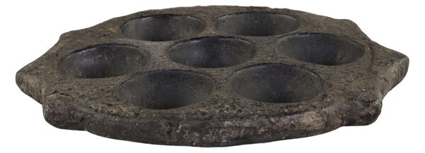 Čierny antik svietnik na malé sviečky Grimaud Unit - Ø 25*2,5 cm - Chic Antique