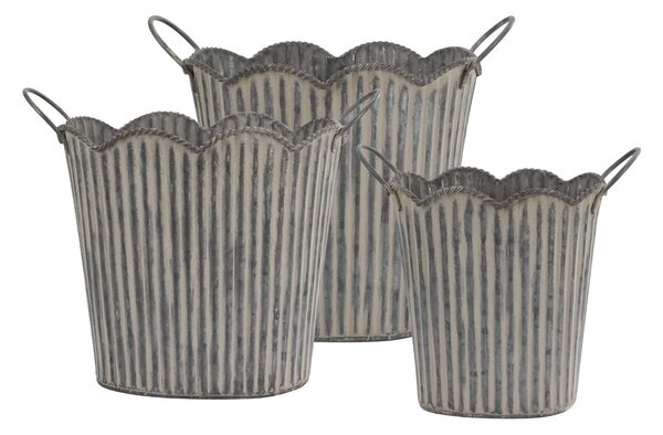 Dekoračný plechový antik kvetináč French Chic - 37*33*38 cm - Chic Antique