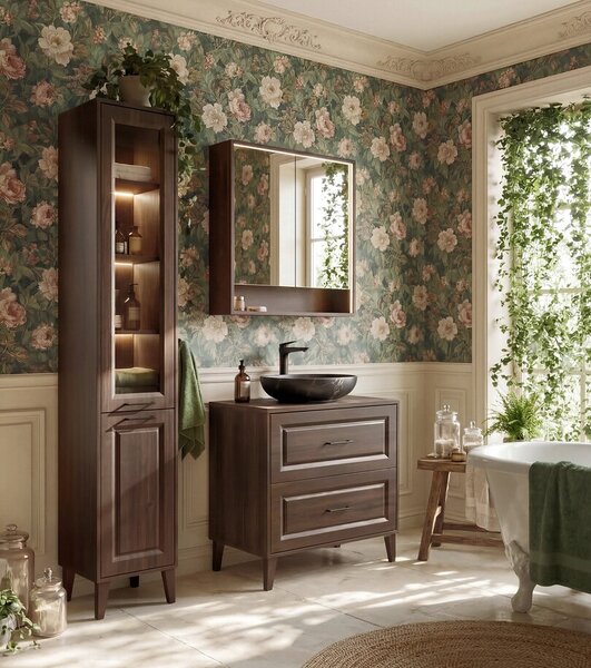 Comad Skříňka pod umyvadlo Dorothy s deskou 80 cm dub ristretto