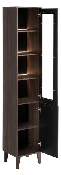 Comad Vysoká koupelnová skříňka Dorothy s LED osvětlením 80-40-2D dub ristretto