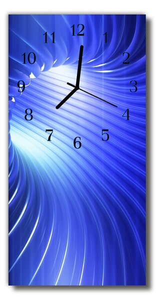 Sklenené hodiny vertikálne Modrý vír 30x60 cm