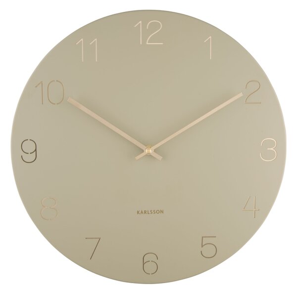 KARLSSON Nástenné hodiny Charm – zelená ∅ 40 × 4 cm