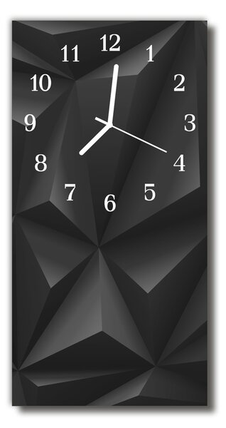 Sklenené hodiny vertikálne Umenie 3d čierne grafiky 30x60 cm