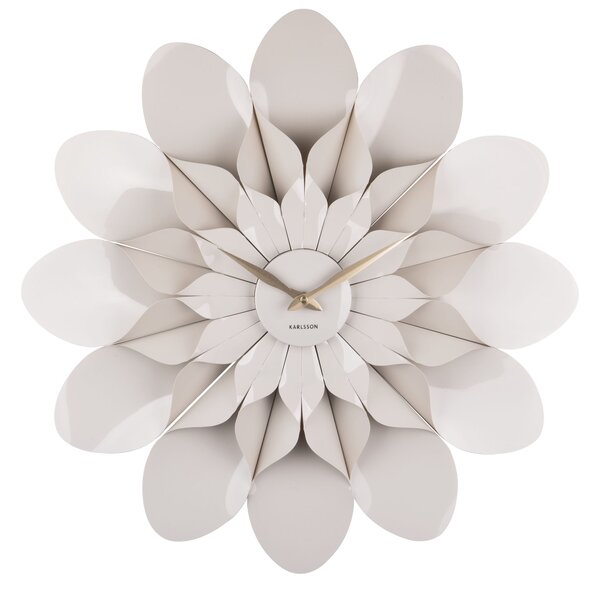 KARLSSON Nástenné hodiny Flower – šedá ∅ 60 cm × 5 cm