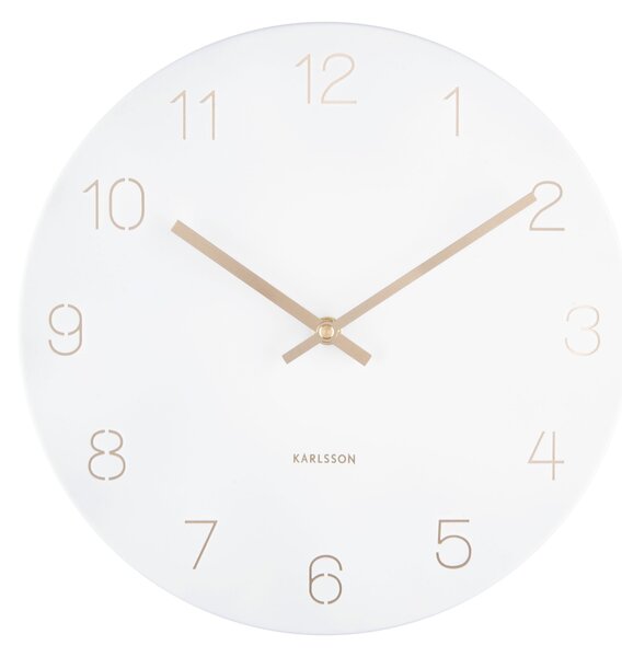KARLSSON Nástenné hodiny Charm – biela ∅ 30 × 3,5 cm