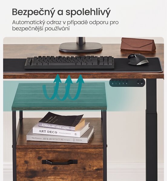 SONGMICS Nastavitelný elektrický rám pracovního stolu Vasagle Edy 120/200 cm černý