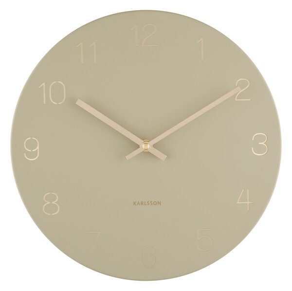 KARLSSON Nástenné hodiny Charm – zelená ∅ 30 × 3,5 cm