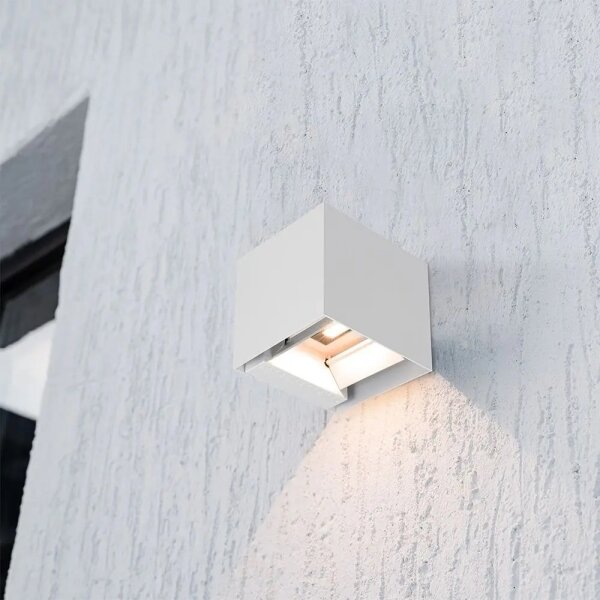 LED solárne nástenné svietidlo so senzorom LED/9W/3,7V 3000/4000/5000K IP65 2600mAh biela