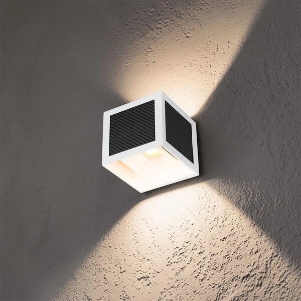 LED solárne nástenné svietidlo so senzorom LED/9W/3,7V 3000/4000/6000K IP65 2600 mAh biele