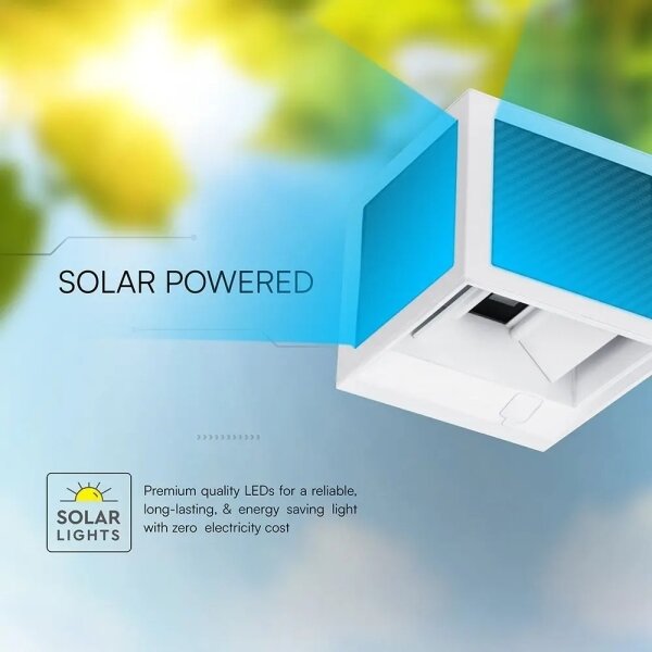 LED solárne nástenné svietidlo so senzorom LED/9W/3,7V 3000/4000/6000K IP65 2600 mAh biele