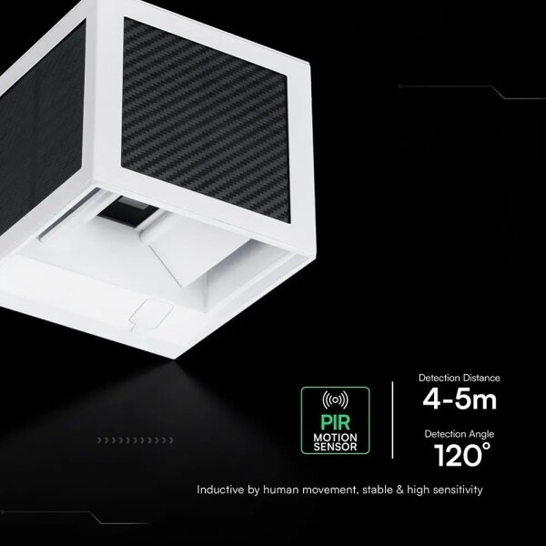 LED solárne nástenné svietidlo so senzorom LED/9W/3,7V 3000/4000/6000K IP65 2600 mAh biele