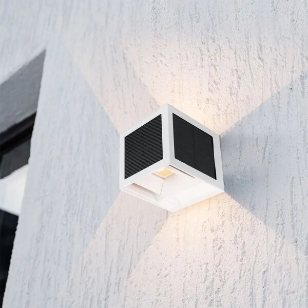 LED solárne nástenné svietidlo so senzorom LED/9W/3,7V 3000/4000/6000K IP65 2600 mAh biele