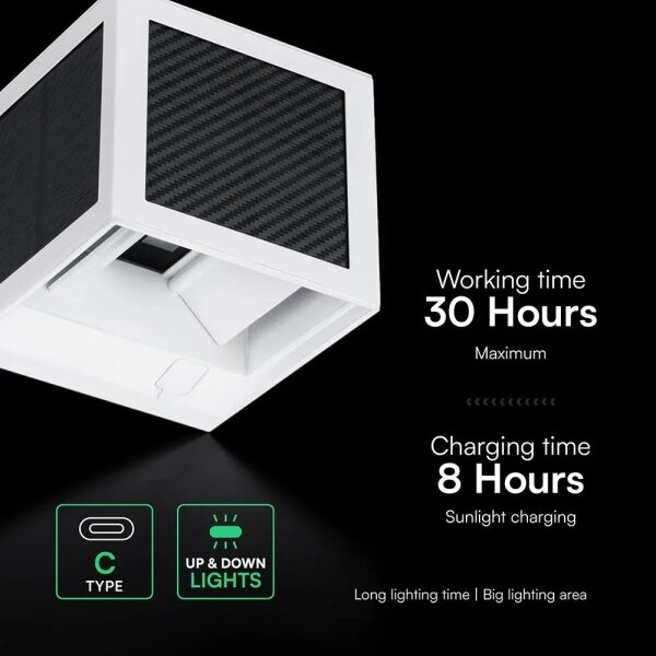 LED solárne nástenné svietidlo so senzorom LED/9W/3,7V 3000/4000/6000K IP65 2600 mAh biele