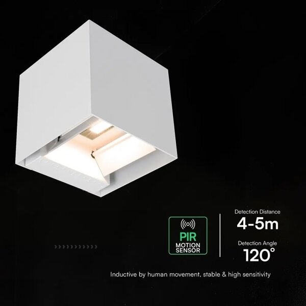 LED solárne nástenné svietidlo so senzorom LED/9W/3,7V 3000/4000/5000K IP65 2600mAh biela