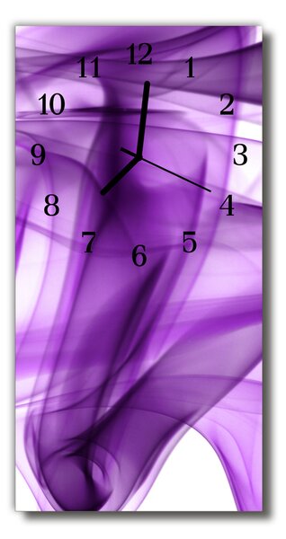 Sklenené hodiny vertikálne Umelecké dymové fialové 30x60 cm