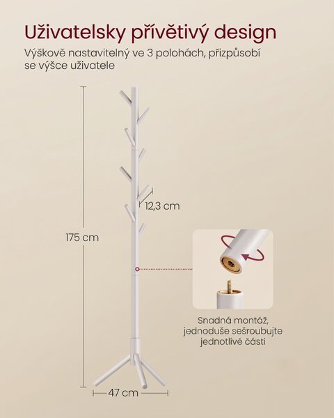 SONGMICS Věšák na oblečení VASAGLE Ross béžový