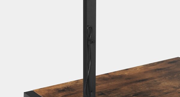 TV stolek s držákem a integrovanou zásuvkou Vasagle Clen 60 cm černý/hnědý