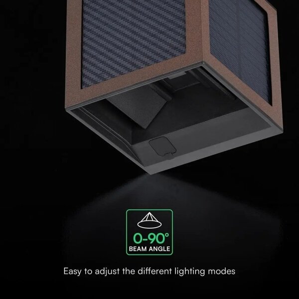LED solárne nástenné svietidlo so senzorom LED/9W/3,7V 3000/4000/6000K IP65 2600mAh hnedé