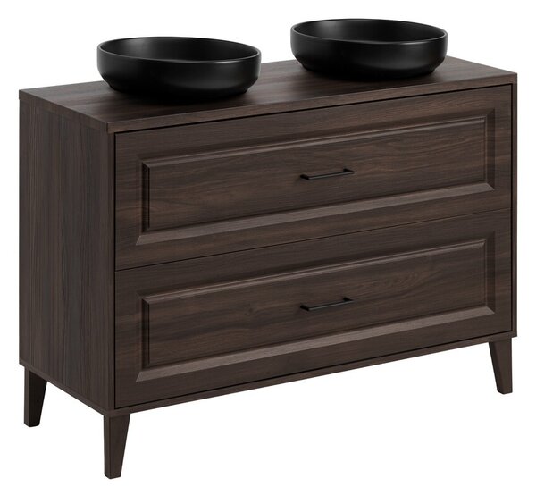 Comad Koupelnová skříňka Dorothy River s deskou a umyvadly 120 cm dub ristretto