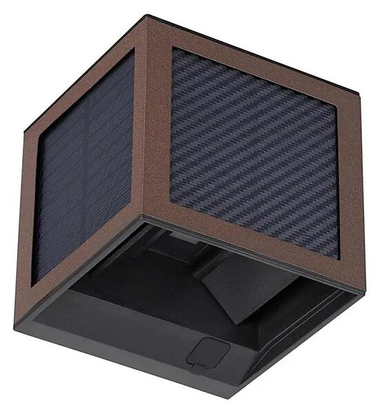 LED solárne nástenné svietidlo so senzorom LED/9W/3,7V 3000/4000/6000K IP65 2600mAh hnedé