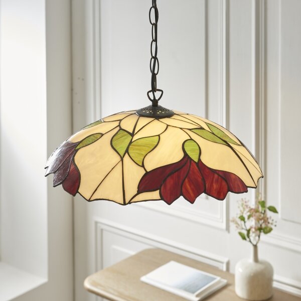 Endon 112246 - Luster na reťazi Tiffany BOTANICA 1xE27/60W/230V priemer 45 cm